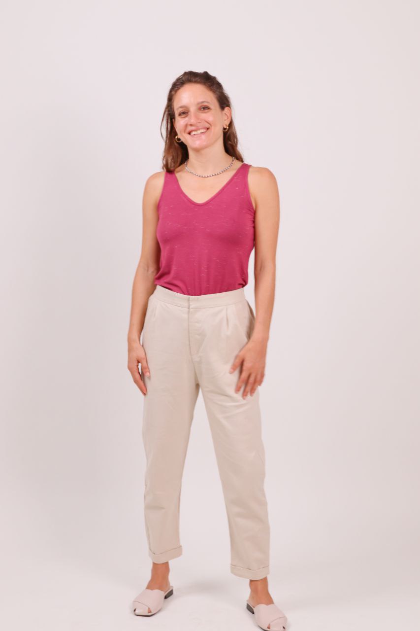 Cigarette Pants L Cream