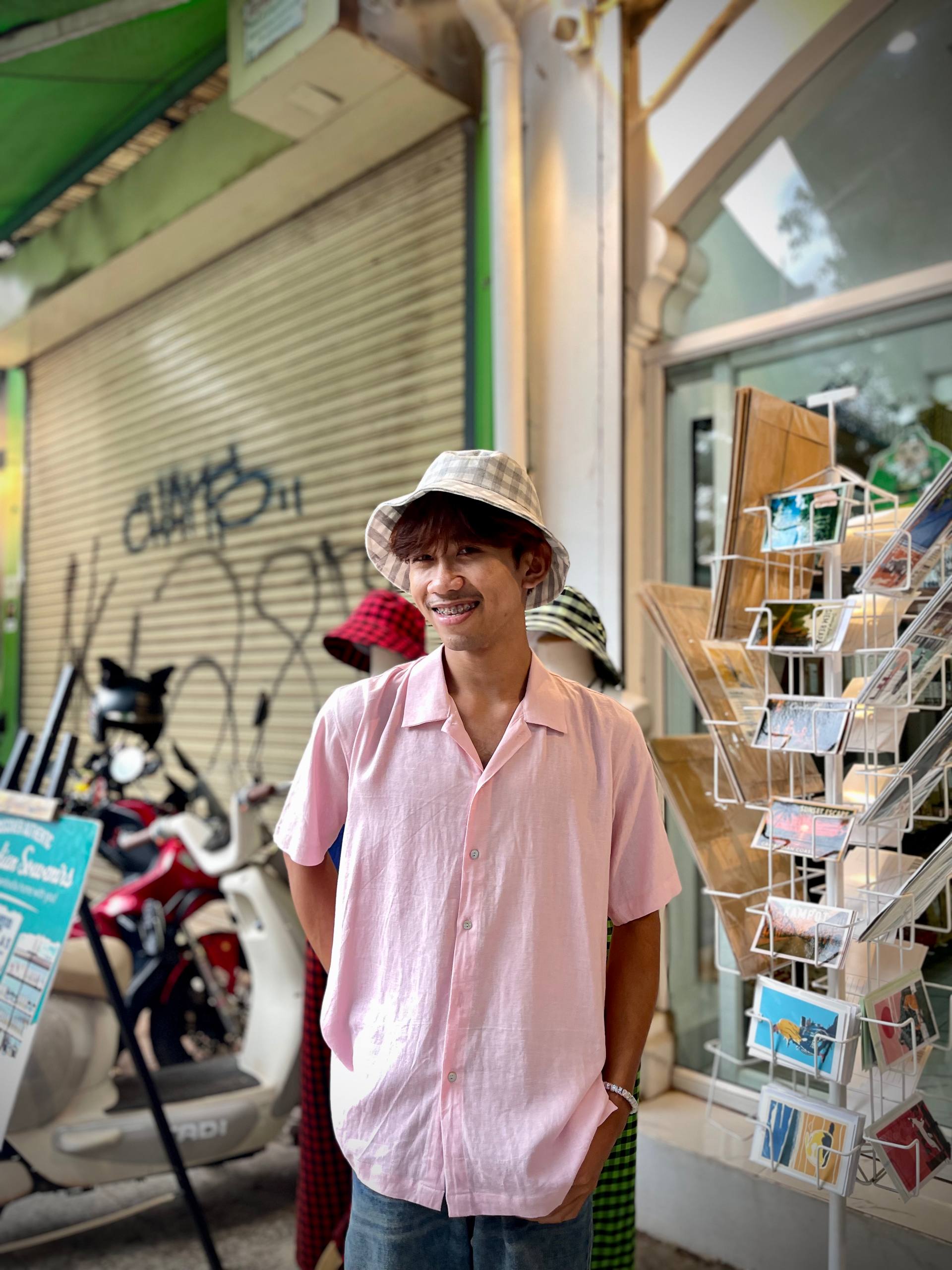 MEN'S: SHORT SLEEVE SHIRT-PINK-M