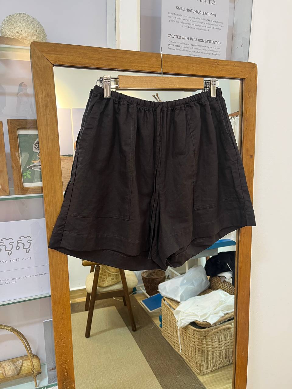 Everyday Shorts-Cacao Linen-Size XS