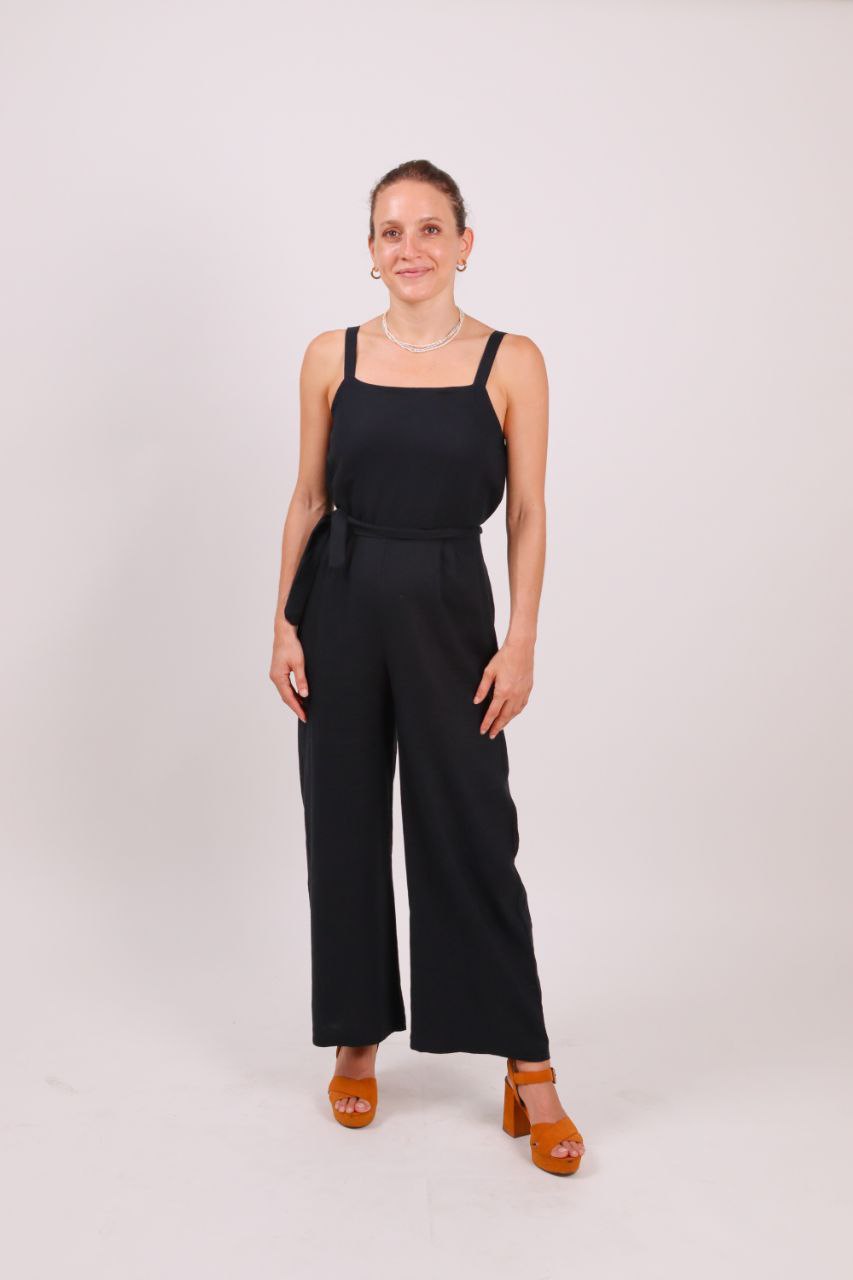 Long strap jumpsuit L Black