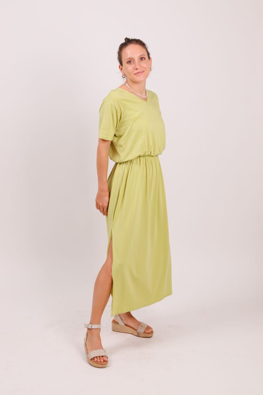 Long Dress Cotton Jersey 2XL Green