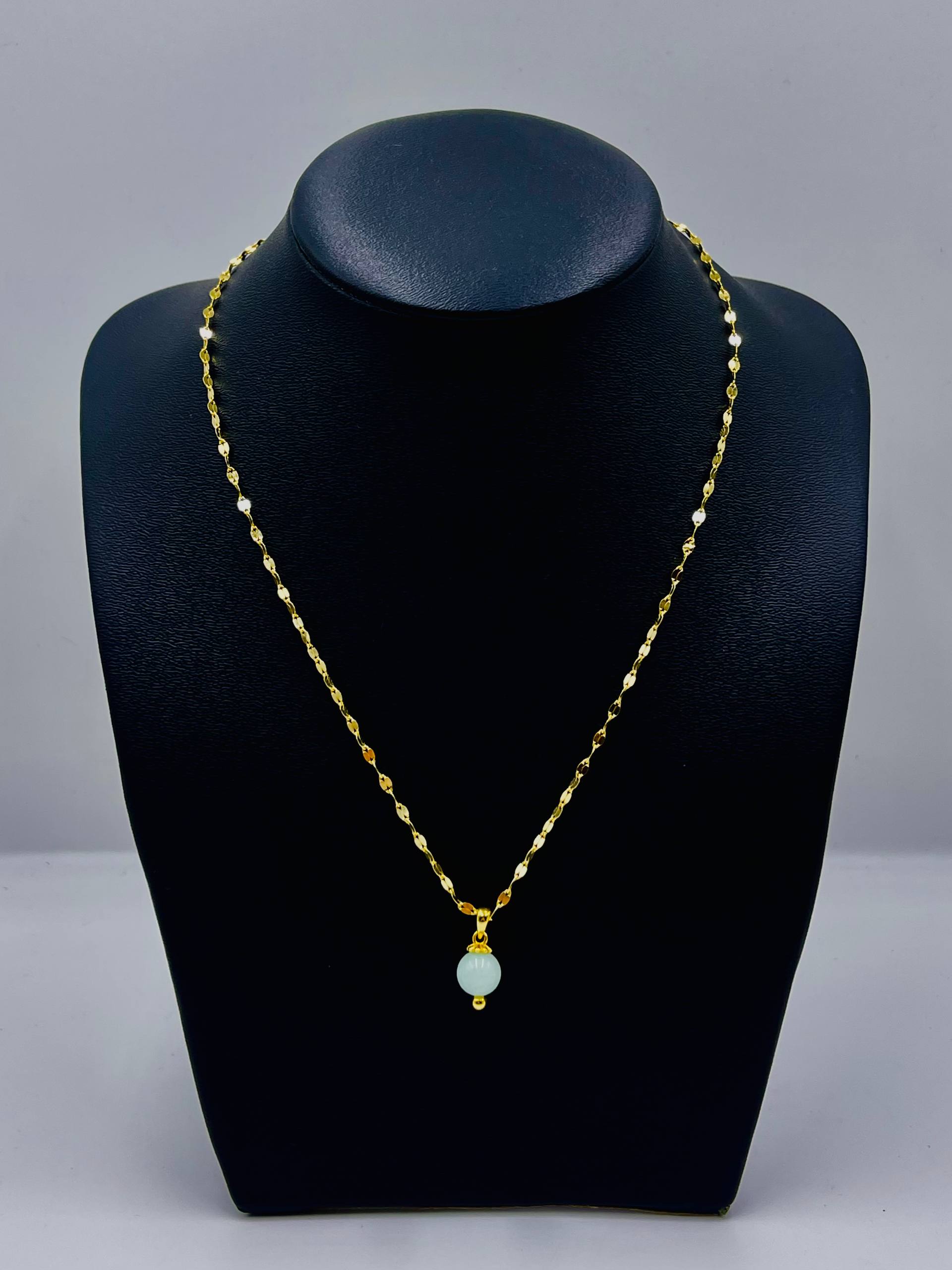 NECKLACE Chain & Pearl (Amazinite, howlite, kyanite)