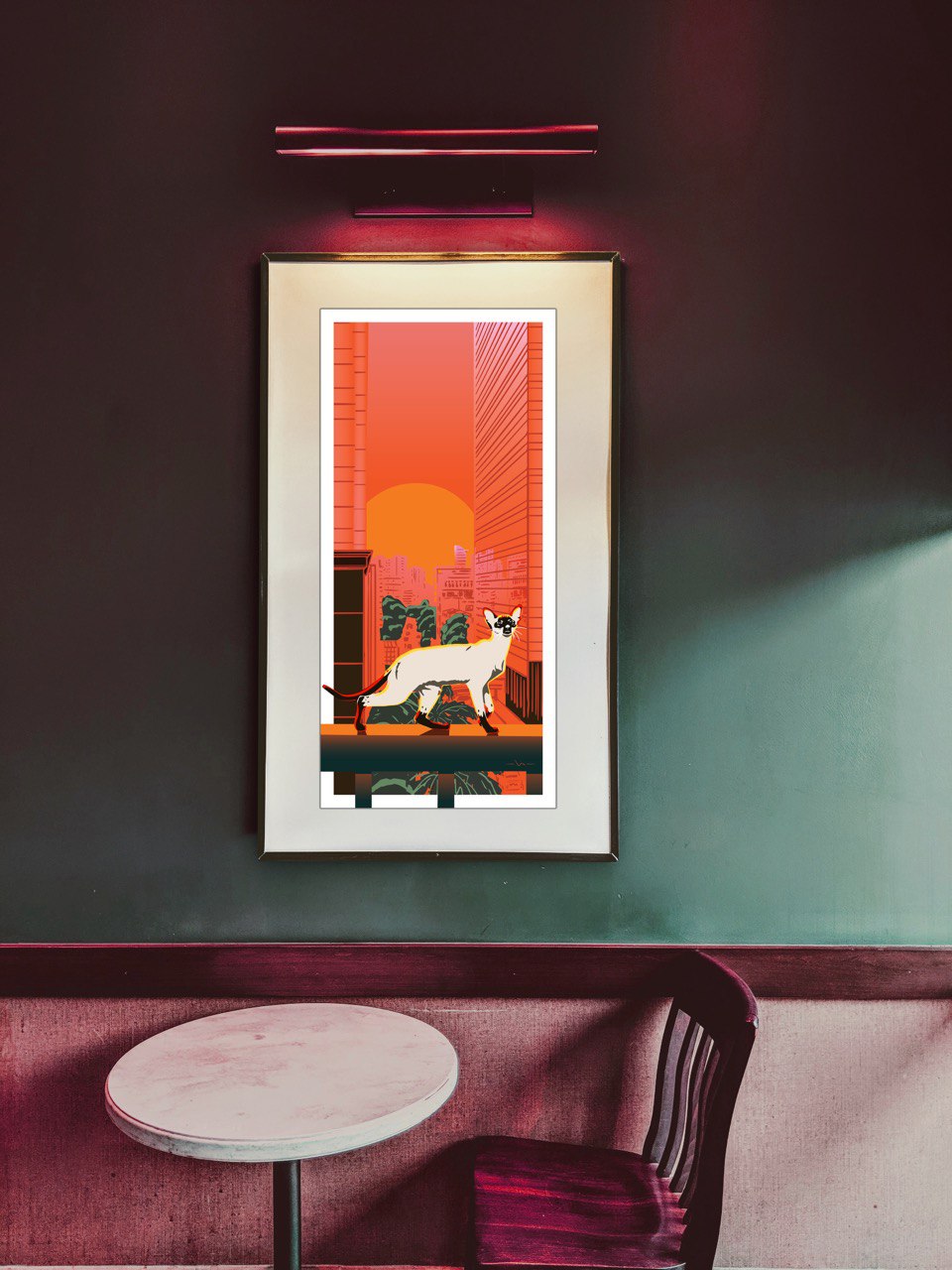 A4 size Art Print Cat on the Balcony