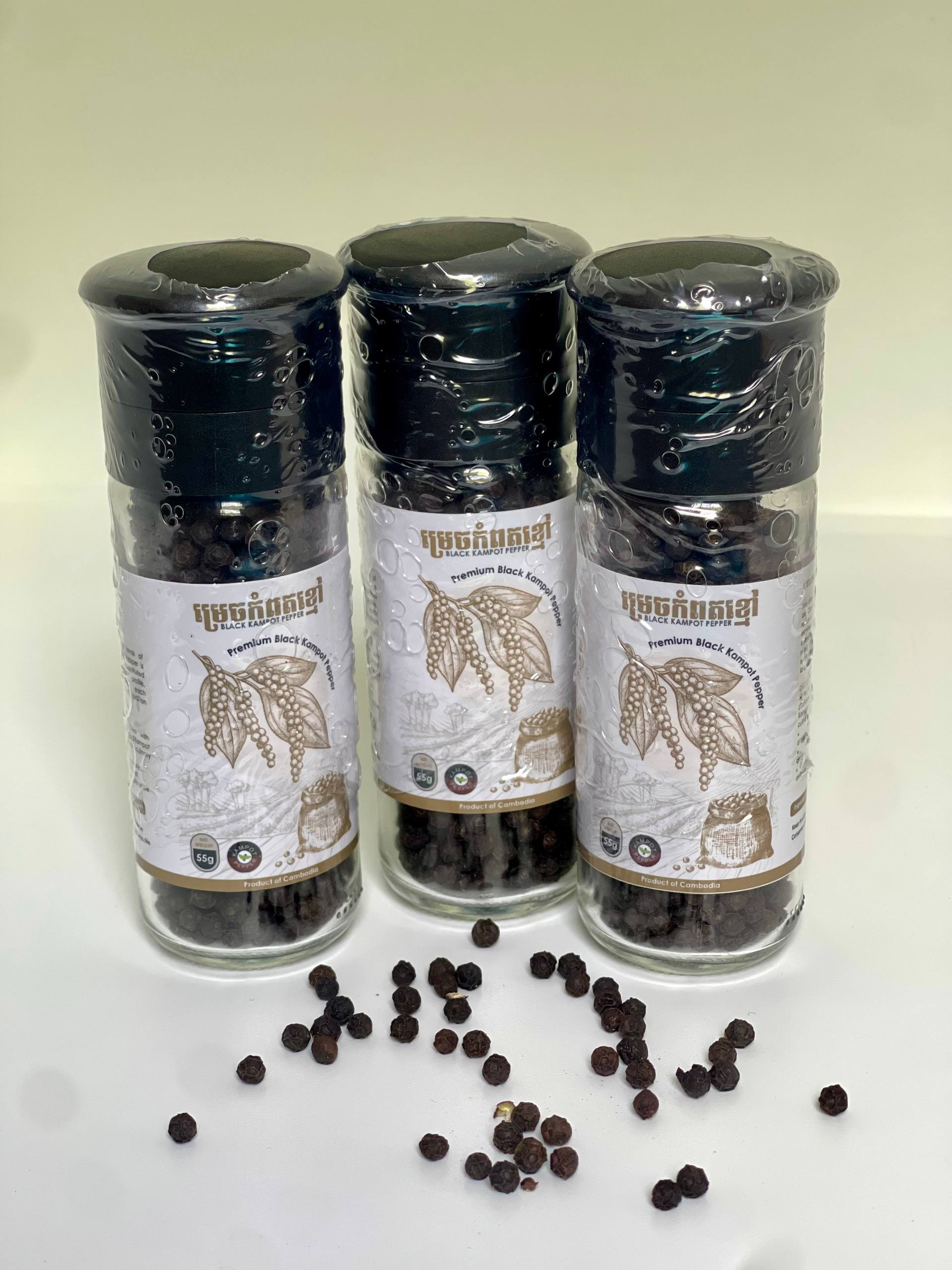 Grinder Kabas Black Kampot Pepper 55g