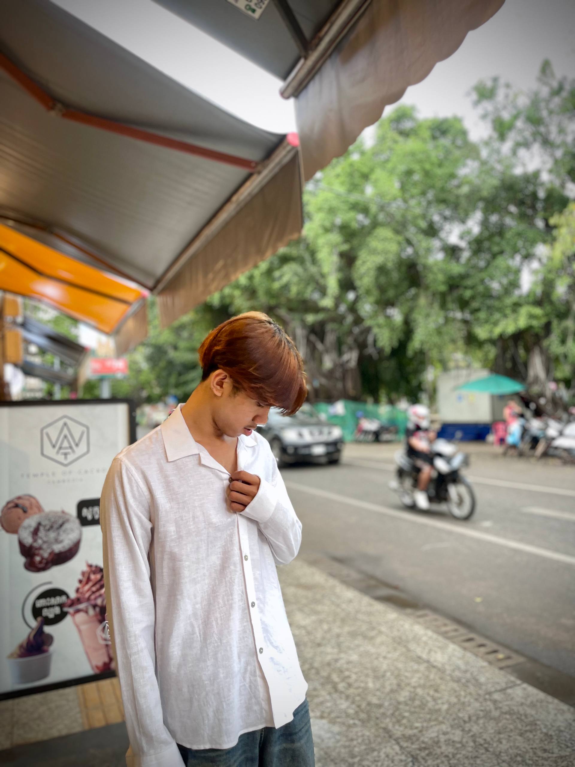 MEN'S: LONG SLEEVE SHIRT-WHITE-L