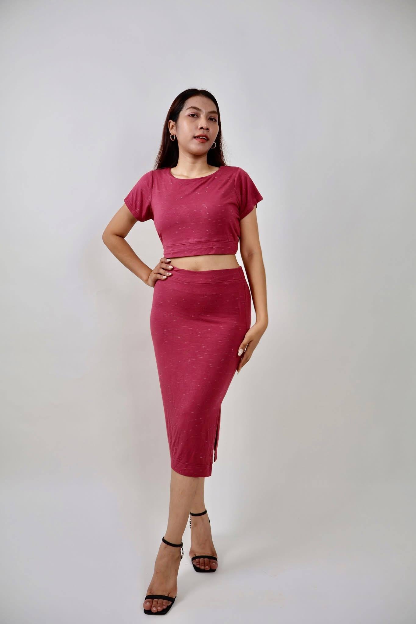 Sets  skirt and top Dark Pink-S